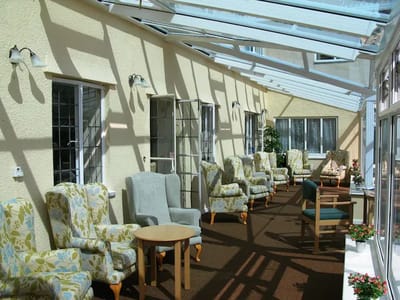 Bright common area with comfortable seating