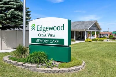 Exterior view of Edgewood Cedar View facility sign