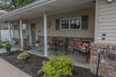 Cozy outdoor seating area with comfortable chairs