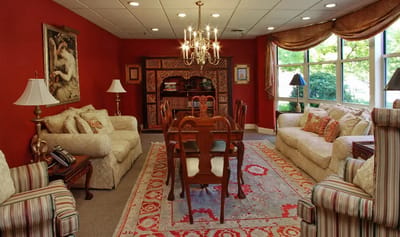 Interior common area with comfortable seating and decor