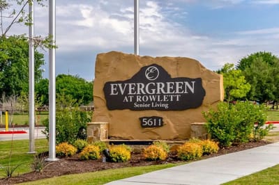 Signage for Evergreen at Rowlett Senior Living