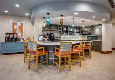 Bright, modern kitchen and dining area