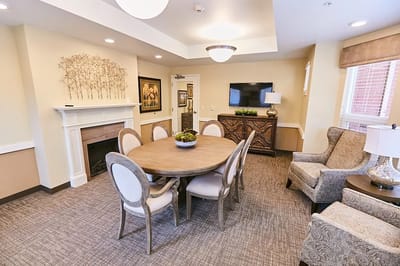 Common area with seating and dining table