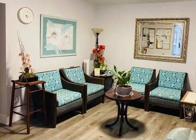 Cozy common area with seating and decor