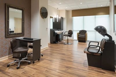 Interior view of a salon in the facility
