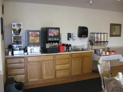Coffee and snack station in a common area