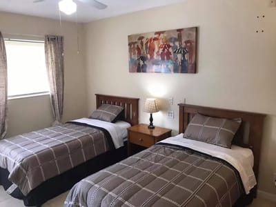 Interior view of a shared resident room with twin beds