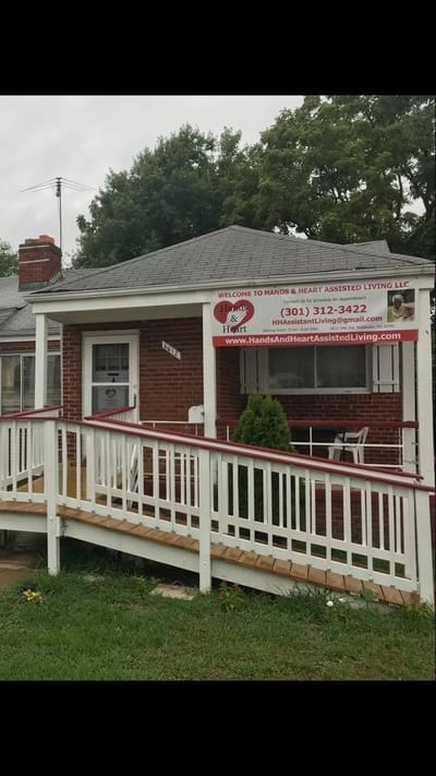 Exterior view of Hands & Heart Assisted Living entrance