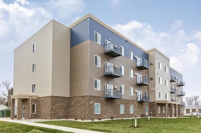 Exterior view of Harper Heights Senior Living Apartments