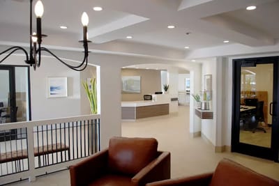 Interior view of a reception area in a senior living facility