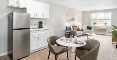 Bright and inviting interior with kitchen and living area