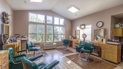 Interior view of a hair salon at the facility