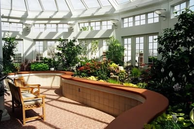Bright and spacious indoor garden area