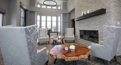 Bright interior lounge area with comfortable seating