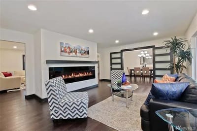 Bright and inviting common area with modern decor