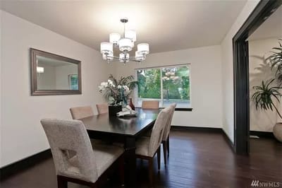 Dining area with a table and chairs
