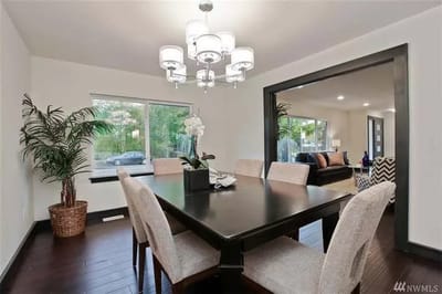 Modern dining area with a stylish table and decor