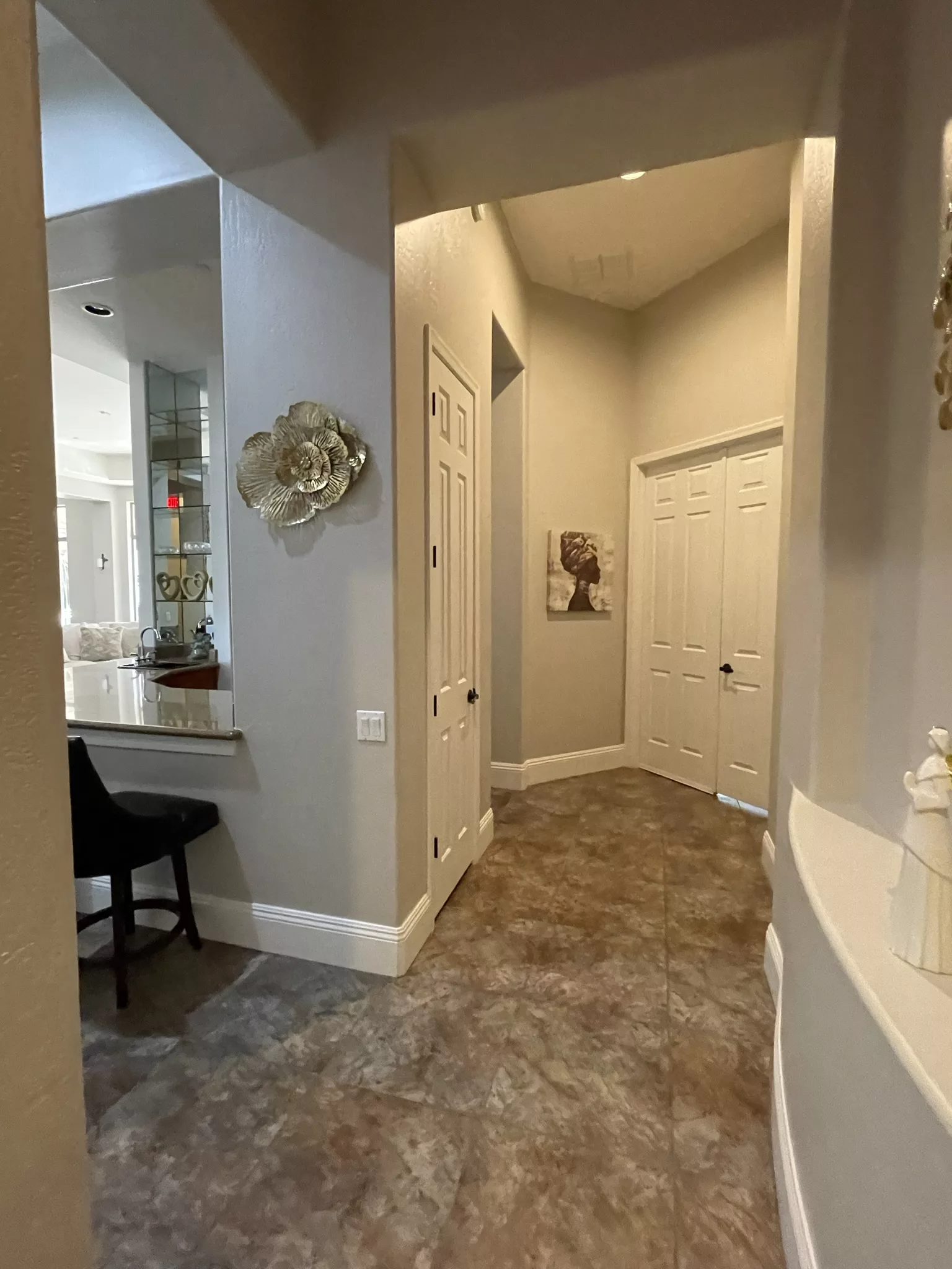 Interior hallway of a senior living facility