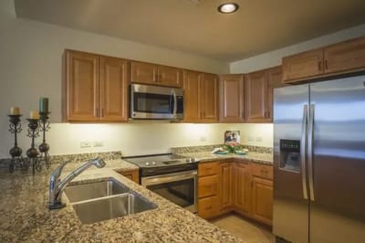 Modern kitchen in a senior living facility