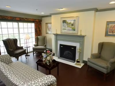 Interior view of a cozy common area in the facility