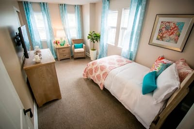 Bright and cozy resident room with décor