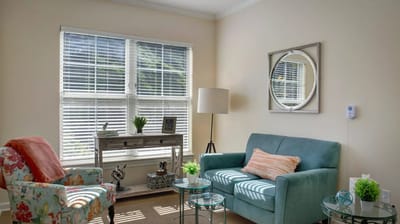 Cozy interior lounge area with comfortable seating