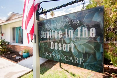 Signage for Jubilee in the Desert Assisted Living facility
