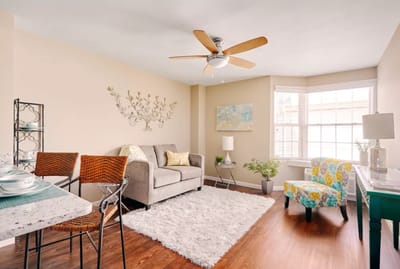 Cozy living room in a senior living facility