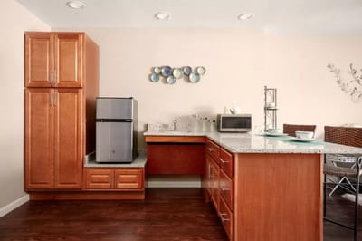 Modern kitchen interior in a senior living facility
