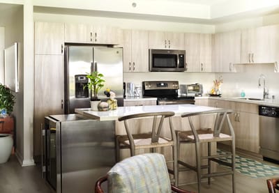 Modern kitchen in a senior living facility