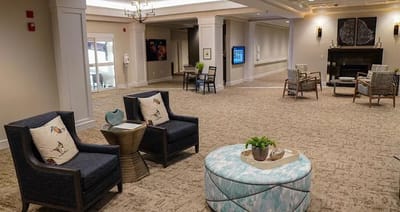 Spacious common area with comfortable seating