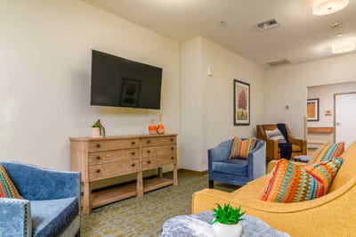 Bright living room with comfortable seating