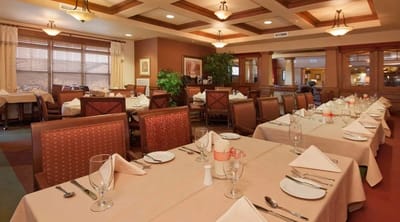 Elegant dining room set up for a meal