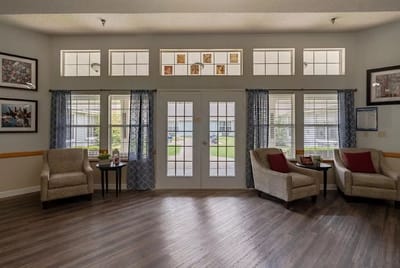 Inviting common area with seating and natural light
