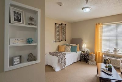 Cozy private resident room with decor and natural light
