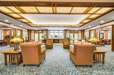 Comfortable common area with seating and natural light