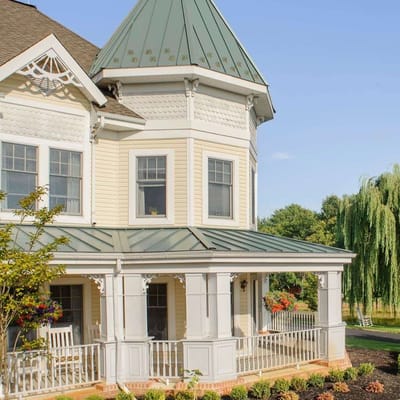 Exterior view of a charming assisted living facility