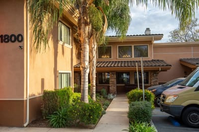 Exterior view of Mainplace Senior Living entrance