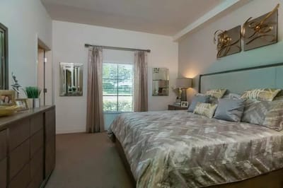 Cozy bedroom interior with elegant decor