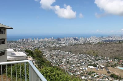 Scenic view of the city from an elevated outdoor space