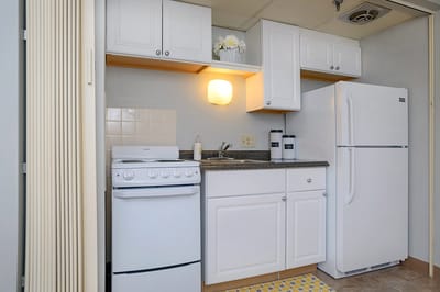 A kitchenette area in a retirement center