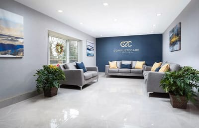 Bright common area with comfortable seating
