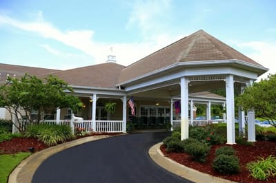 Exterior view of The Neighborhood at Auburn entrance