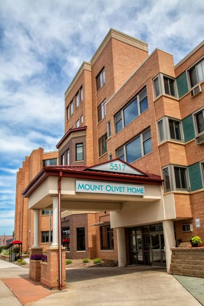 Exterior view of Mount Olivet Home facility entrance