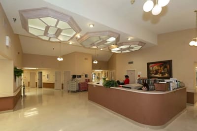 Reception area of the facility with staff present