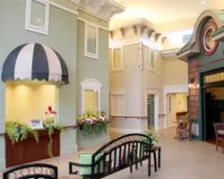 Saint Luke Lutheran Home – North Canton, Nursing Home in North Canton, OH — Interior common area with decorative architecture and seating