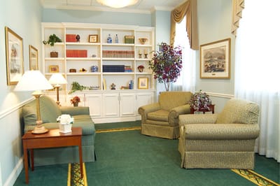 Cozy interior lounge area with seating and decor