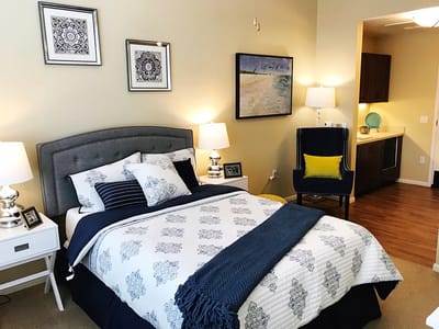 Cozy private room set up for residents