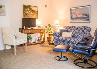 Cozy and inviting interior lounge area