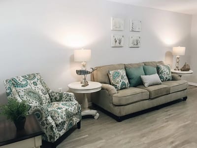 Comfortable seating area in a living room
